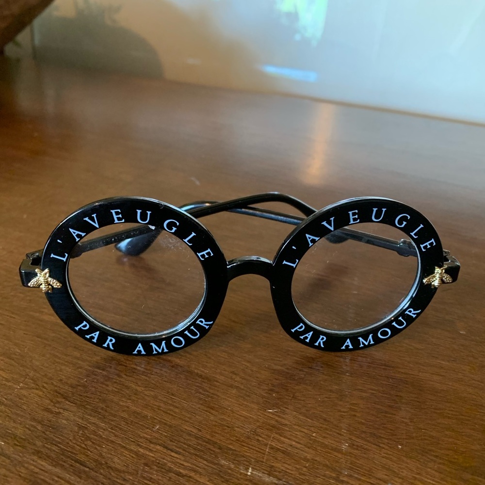 NWOT Round Clear Lens Glasses with French/Bees